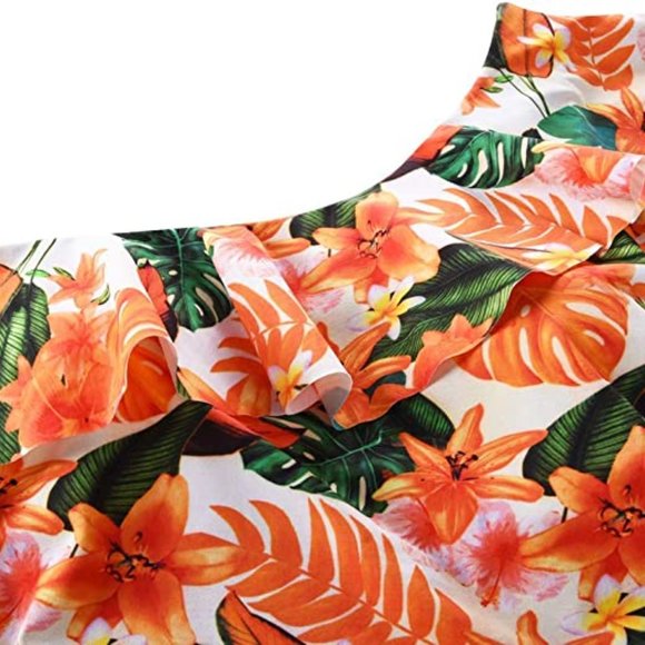 HILOR One Shoulder Asymmetric Ruffle Swimsuit NEW WITH TAGS! - Picture 9 of 16